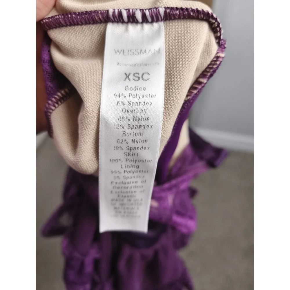 Weissman Purple Lace Tulle Dance Costume Dress Girls XSC Recital Pageant